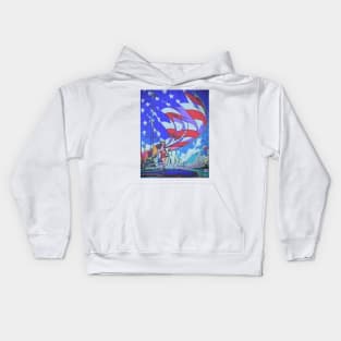 america sailing lady Kids Hoodie